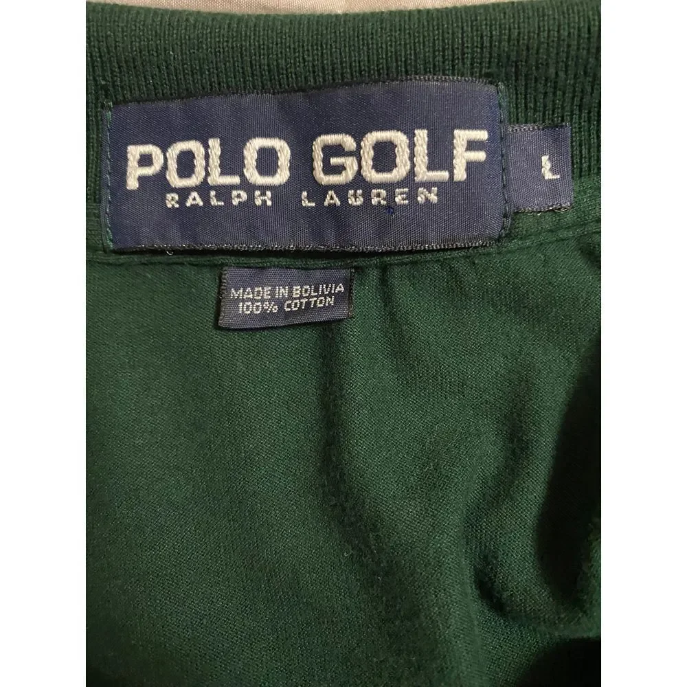 Polo Golf Ralph‎ Lauren Men's Large Polo Shirt Green Embroidered Logo